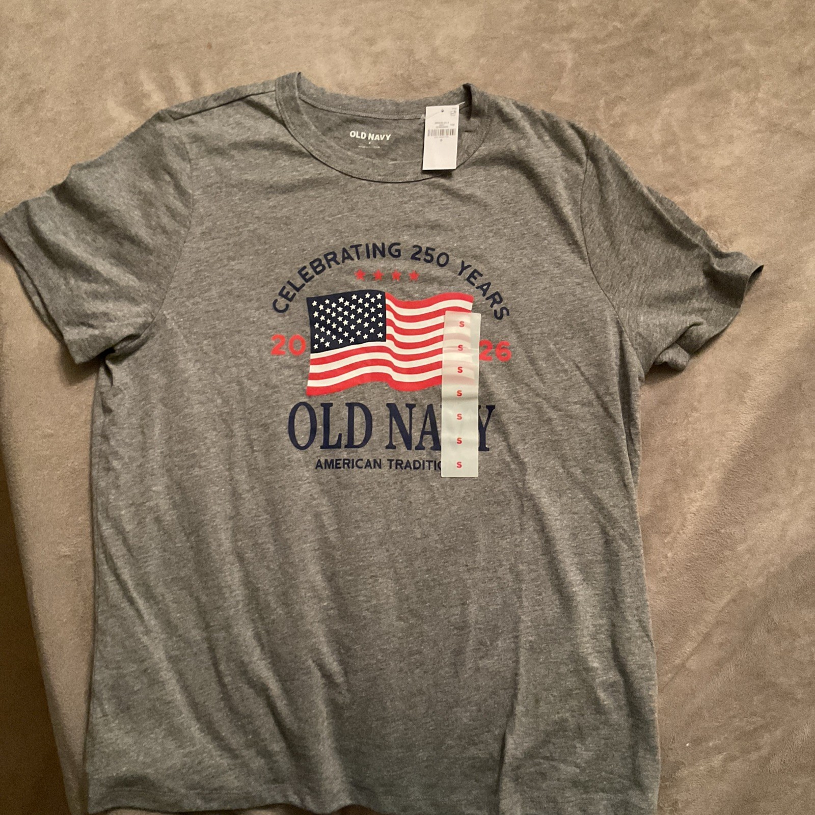 Old Navy / AUTHENTIC 2026 Flag Graphic T-Shirt/ 4th of July 250 Years /Small