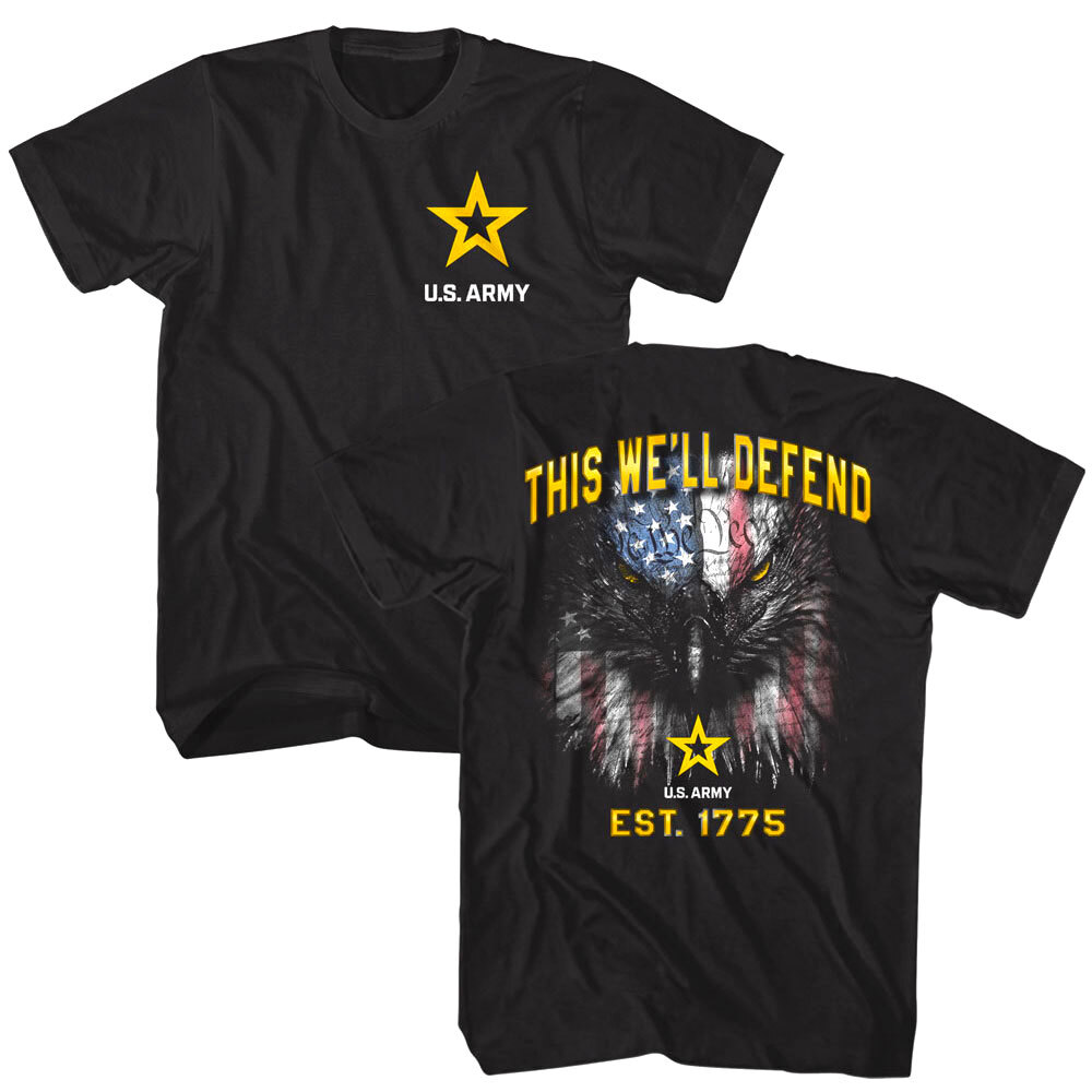 US Army This We’ll Defend Flag Men’s T Shirt Military Armed Forces Tee