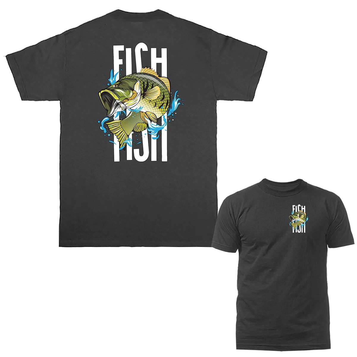 Bass Splash – Big Catch Fishing Outdoor Sports T-Shirts