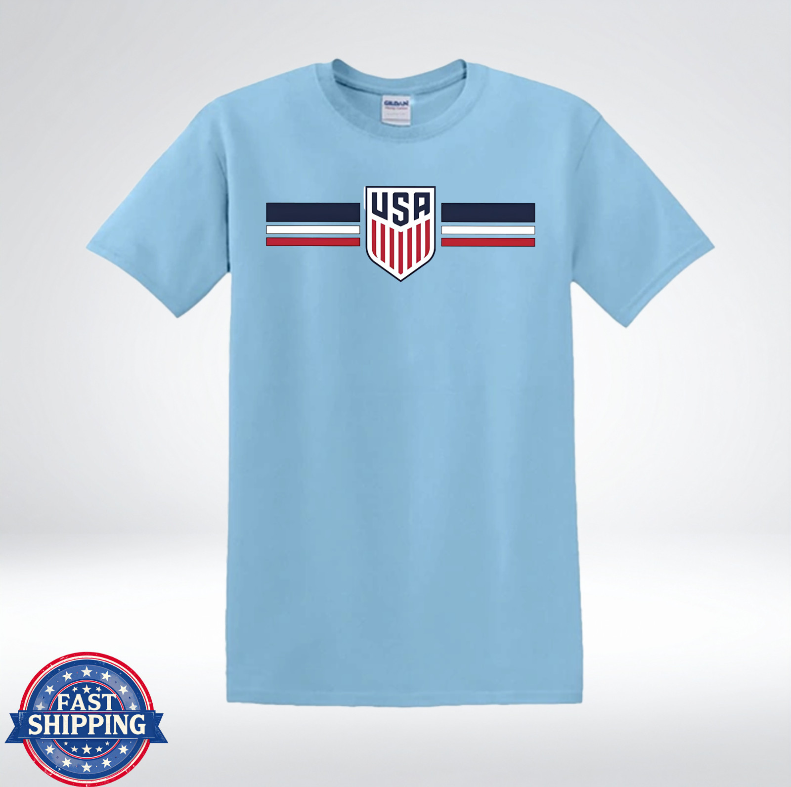 Vintage USA Soccer Style Red White Blue T-Shirt