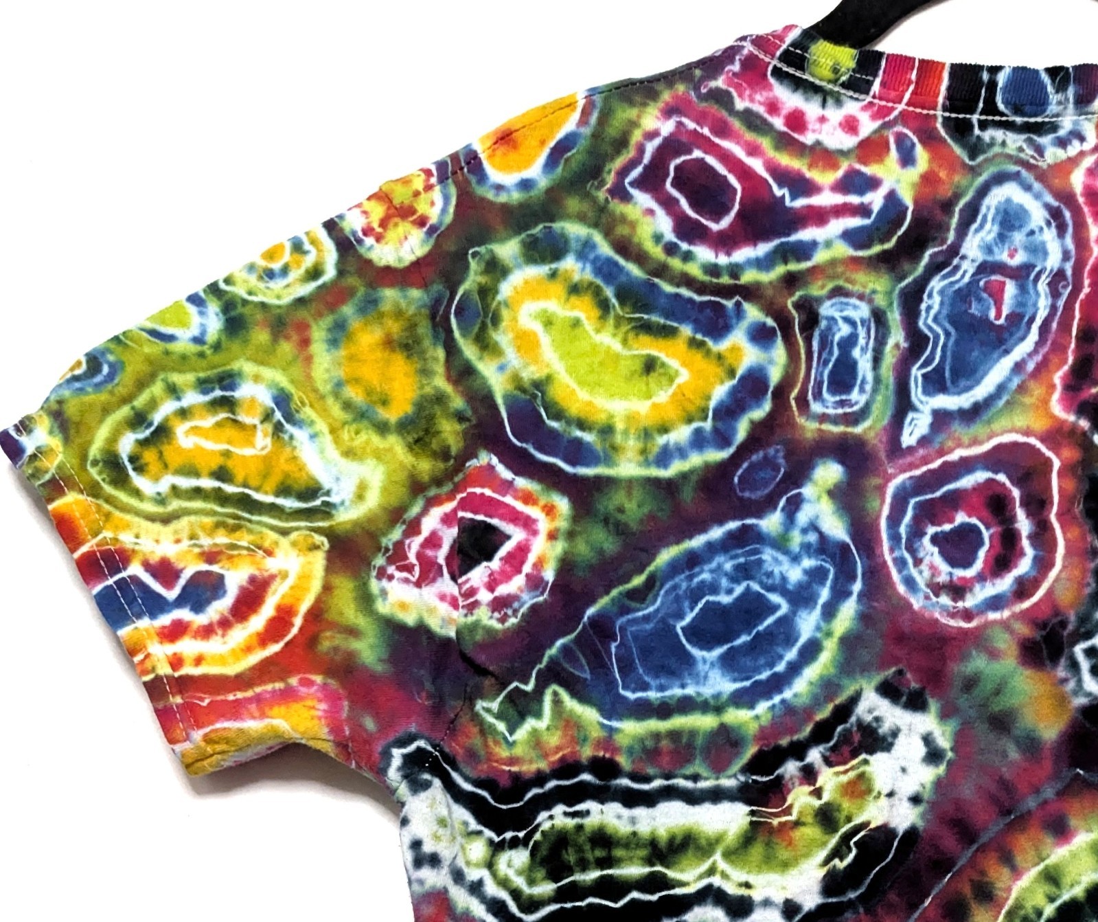 Handmade Tie Dye Multicolor Rainbow Geode Pattern Small Shirt 17″ W X 26.5″ L
