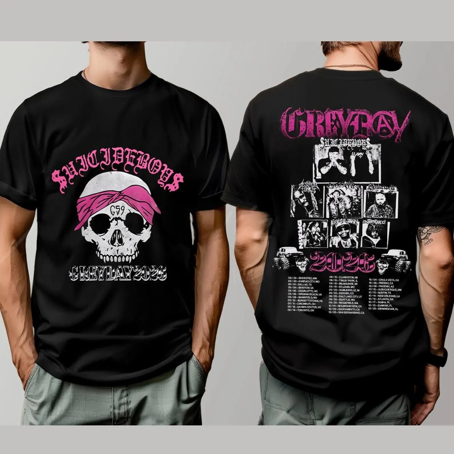 Suicideboys Grey Day Tour 2026 Concert Graphic Tee