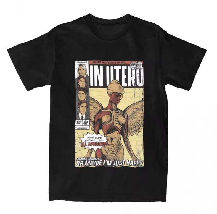 Music T-Shirt – Utero – Nirvana – Short Sleeve Jersey – Kurt Cobain
