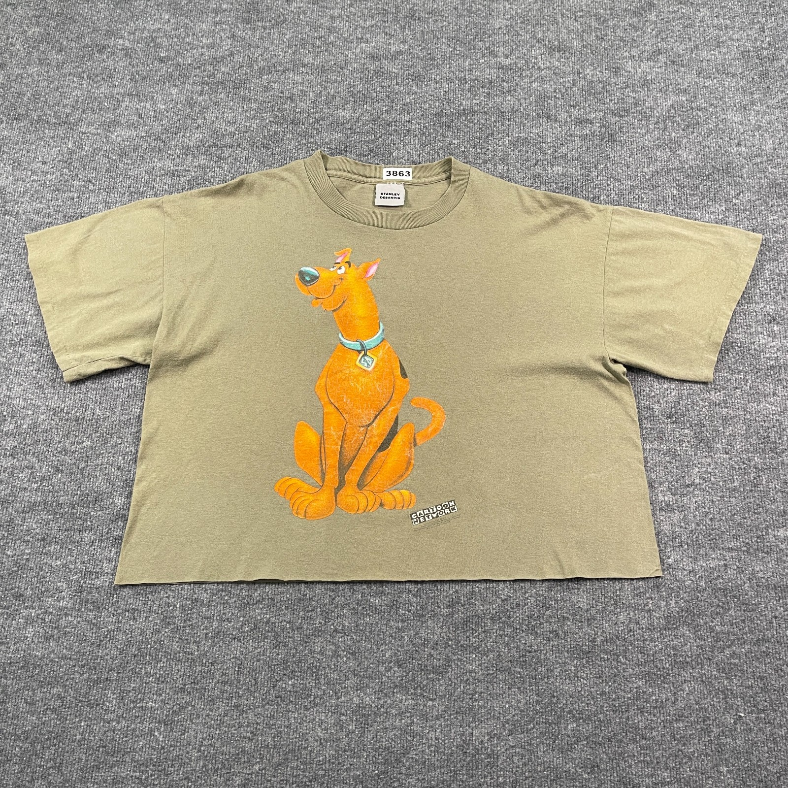 Vintage 90s Cartoon-Network Scooby Doo Cropped Shirt XL 24×21 Stanley Desantis