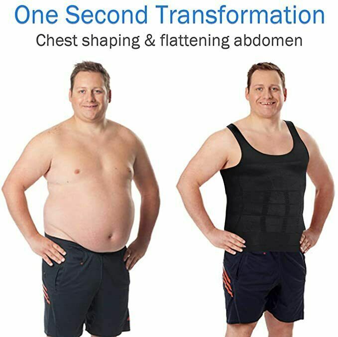 Men Slimming Body Shaper Vest Abs Abdomen Compression Shirts Workout Tank Tops