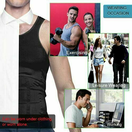 Men Slimming Body Shaper Vest Abs Abdomen Compression Shirts Workout Tank Tops