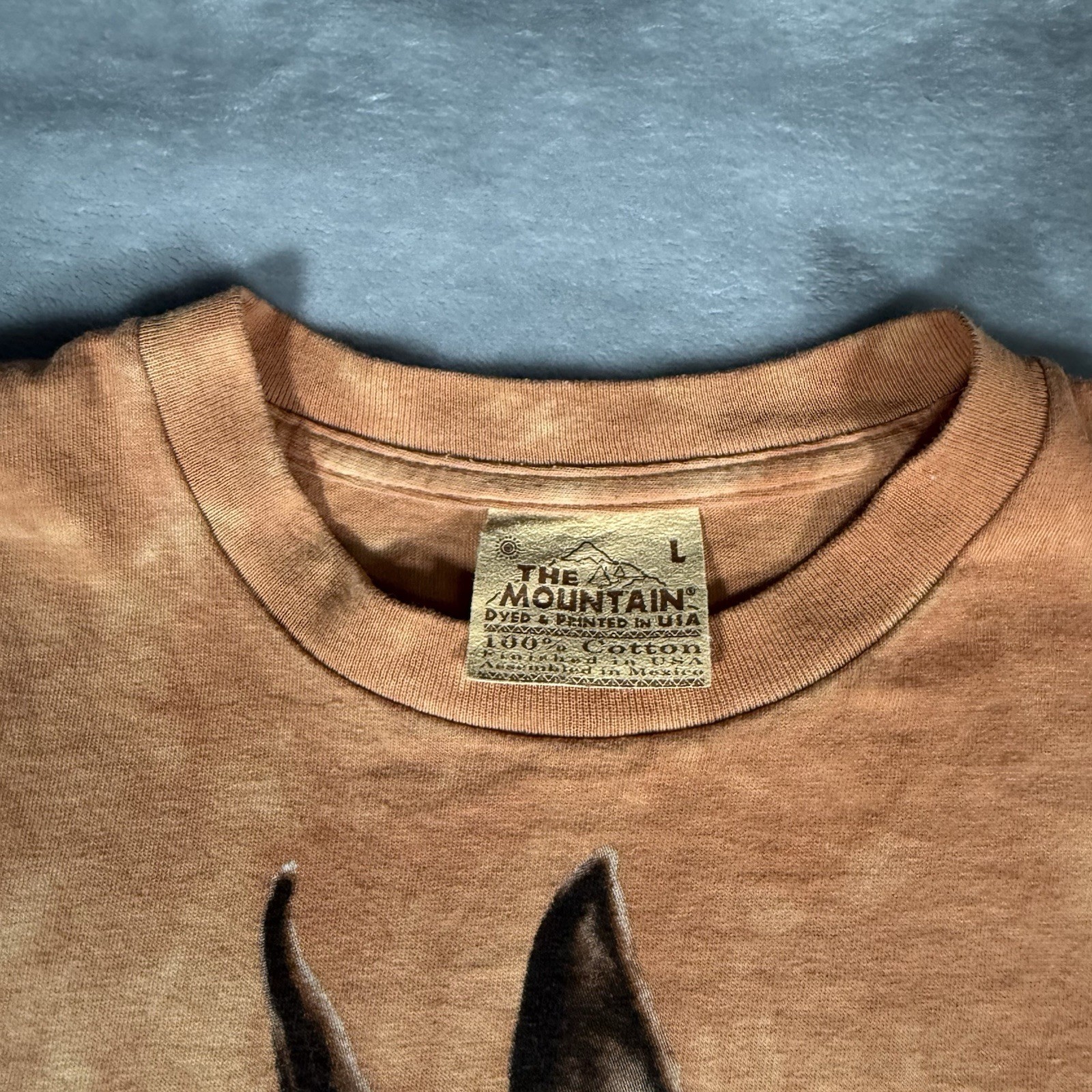 Vintage The Mountain Boxer Dog T Shirt Mens L Tie Dye Animals Brown 2000 Y2K
