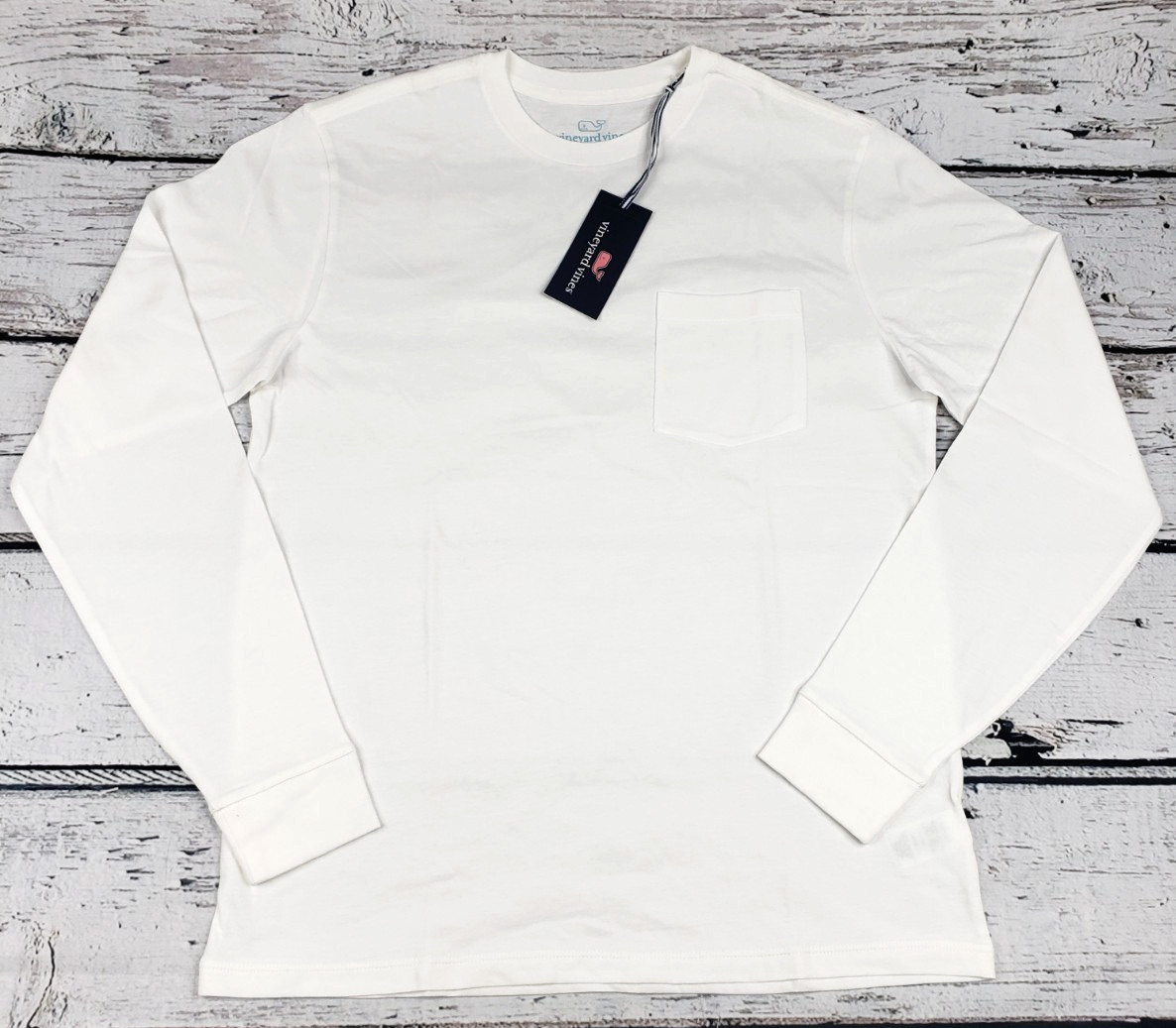 Vineyard Vines Men’s Long Sleeve Pocket T-Shirt White Size Medium (M) – NEW