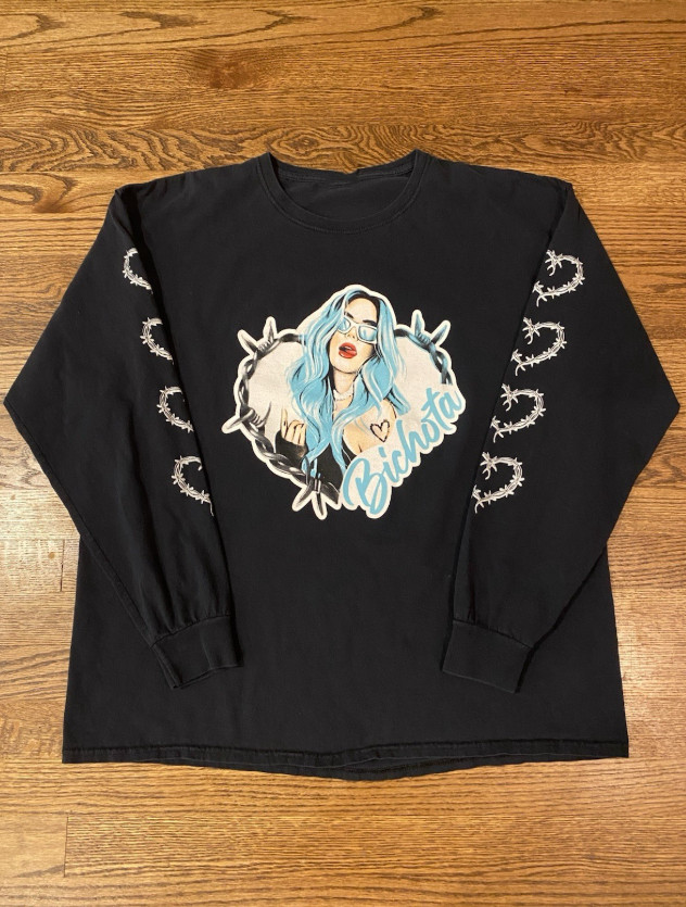 Karol G Singer Strip Love Long Sleeve Shirt Black Unisex Full Size MK806