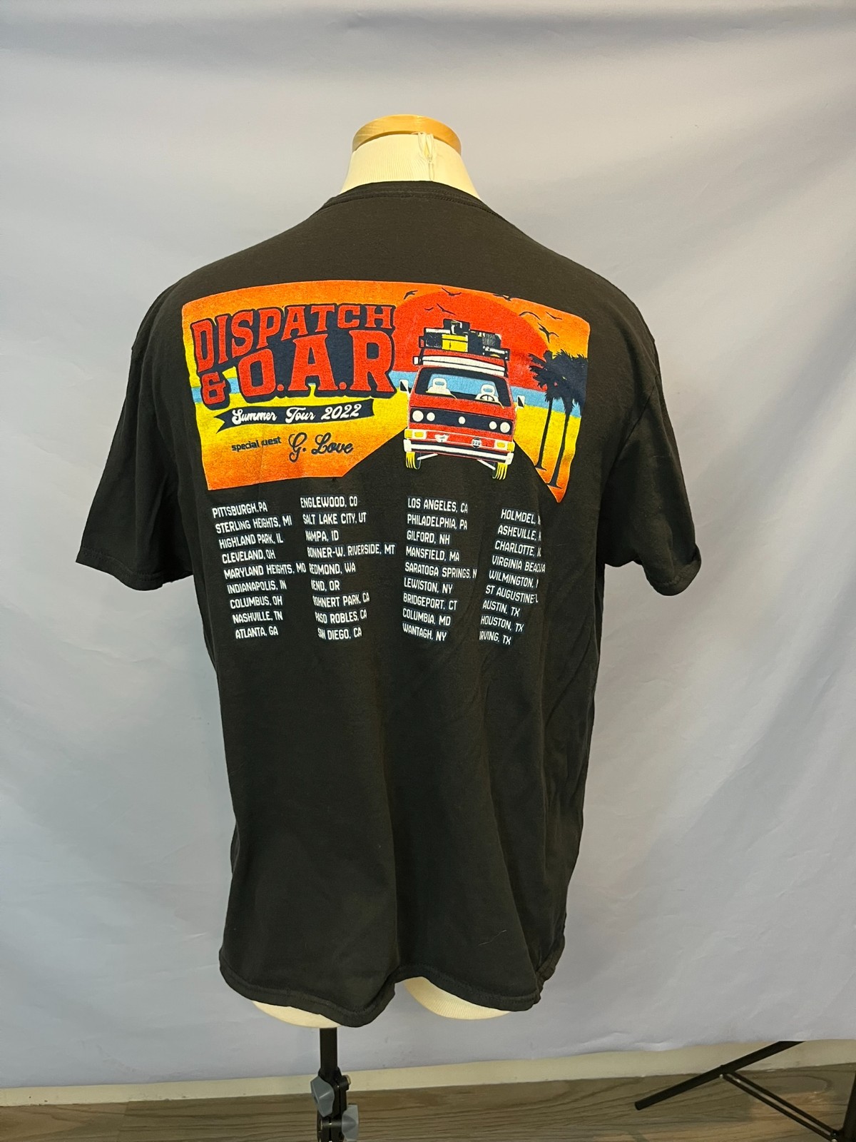 Dispatch & O.A.R. Summer Tour 2022 Concert T-Shirt Black Graphic Band Tee