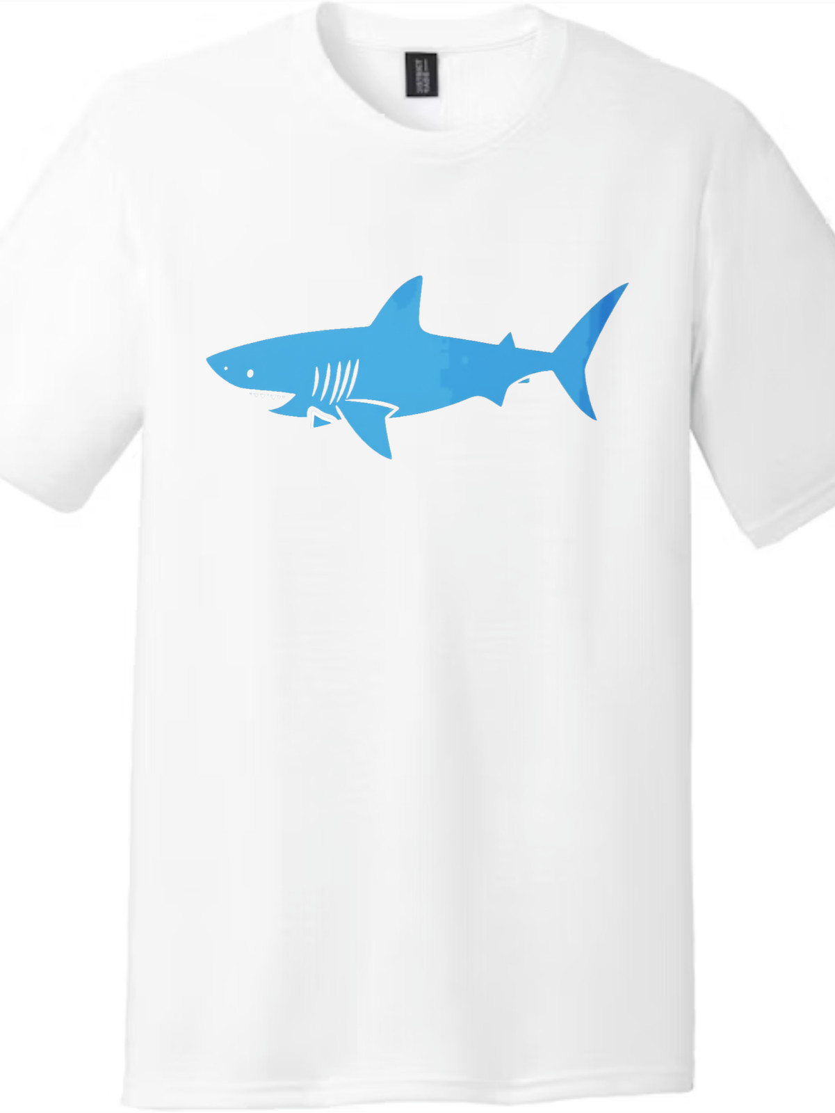 Blue Shark Graphic Tee | Modern Minimalist Design, Unisex Black & White