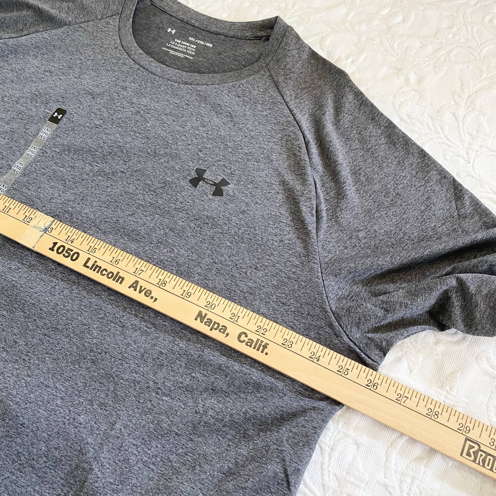 Under Armour 1326413 Men 2XL Athletic UA Tech 2.0 T-Shirt Short Sleeve Tee Gray