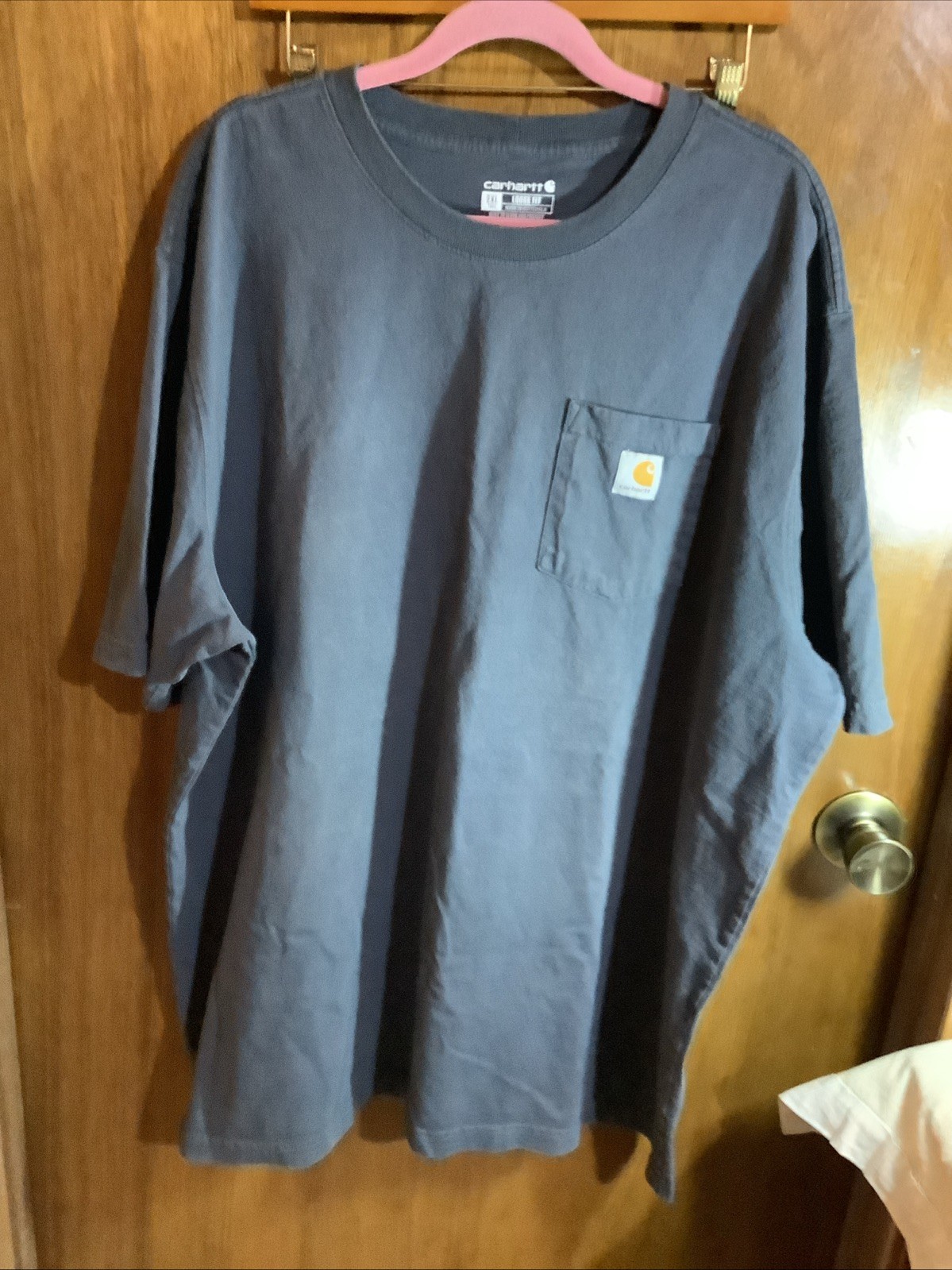 Carhartt K87- M Workwear Pocket T Shirt 2XL Tall Loose Fit Blue Cotton~ VGUC