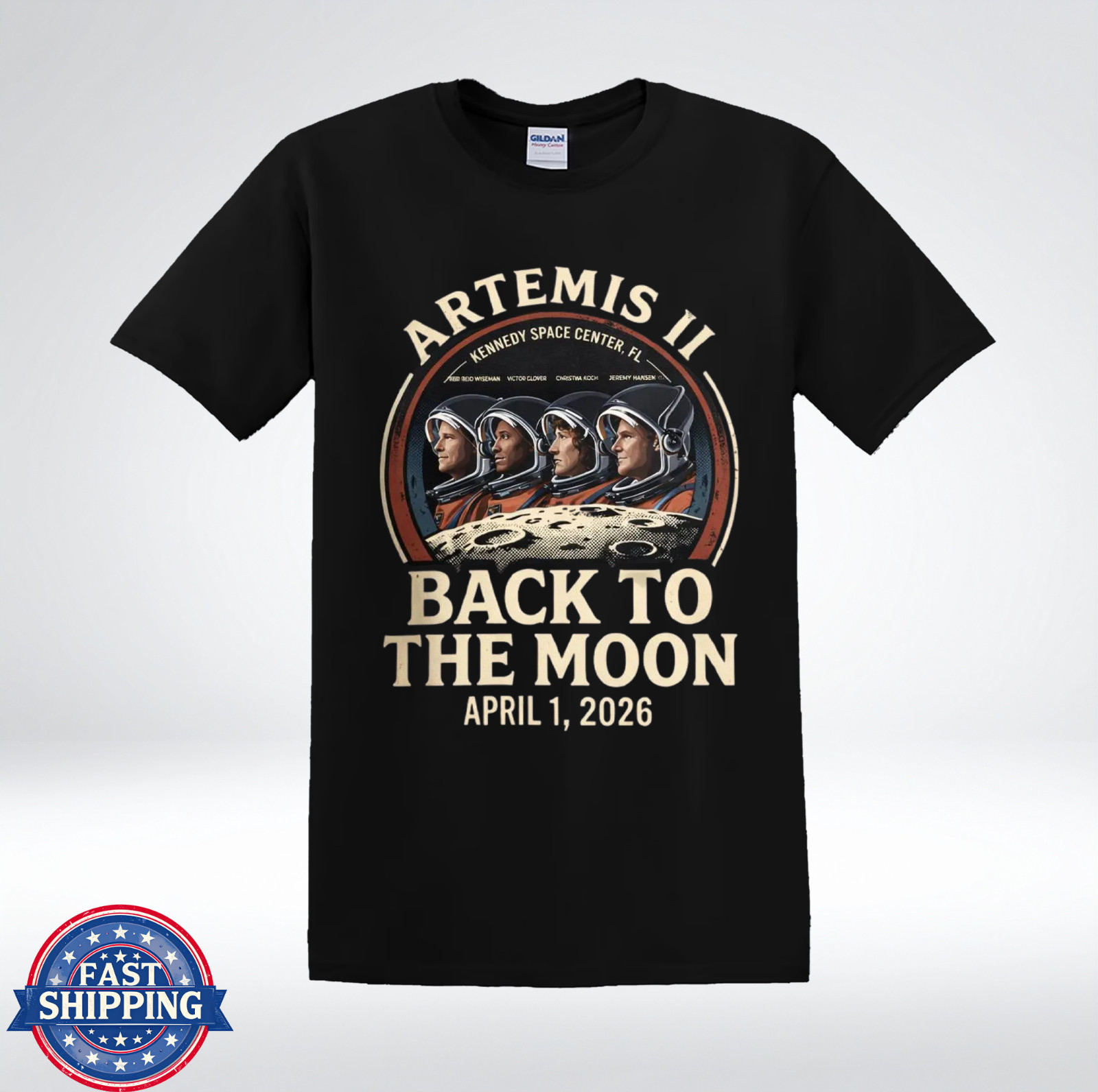 Artemis II Back To The Moon 2026 Shirt NASA Crew Astronaut Graphic T-Shirt