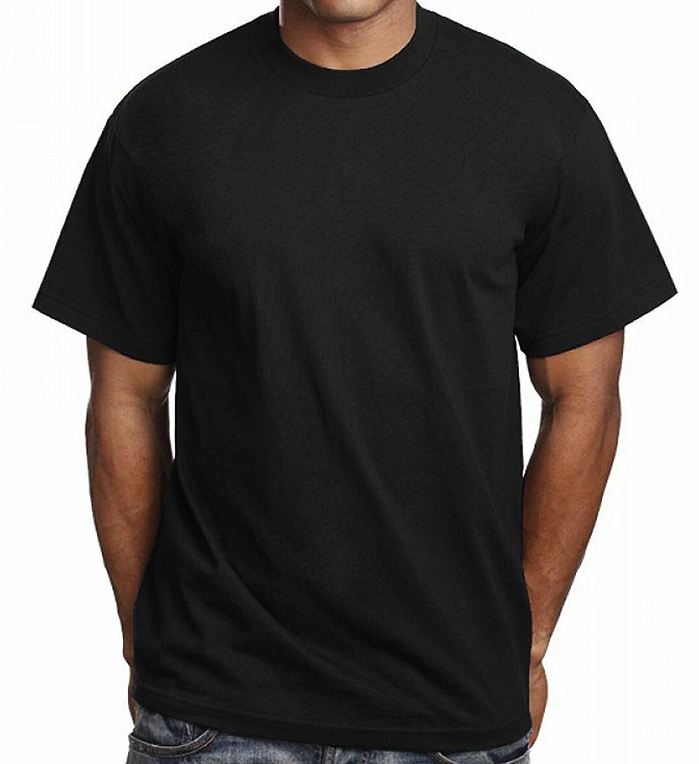For Men 100% Cotton Crew Neck T-Shirt Black White Thick Casual Short Sleeve Tee