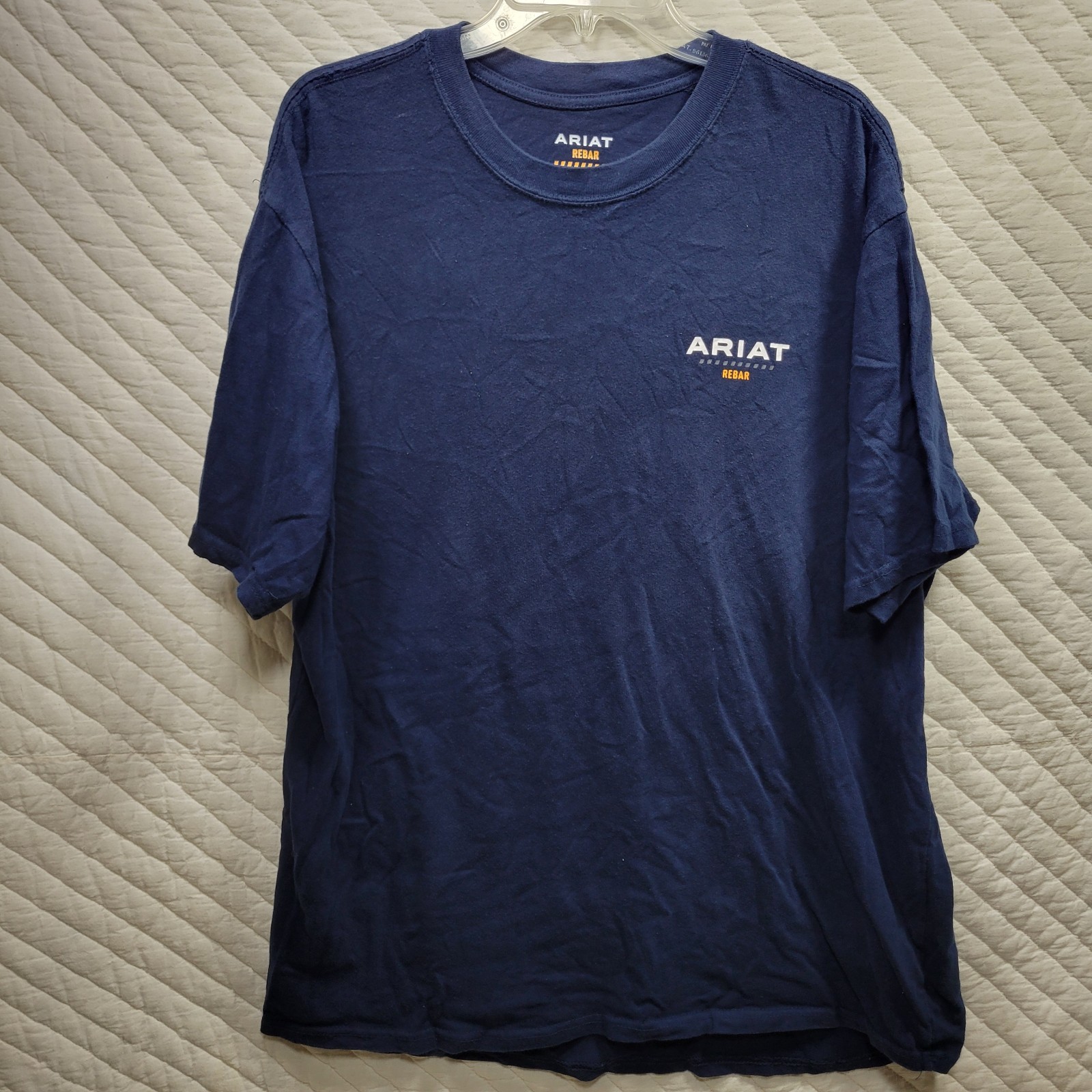 Ariat Men’s Rebar Cotton Strong Logo T Shirt Short Sleeve Blue XL