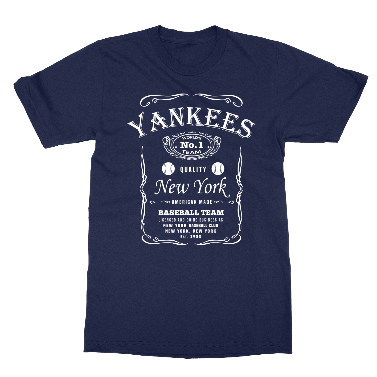 New York Yankees Whiskey NY NYC JD Whisky Men’s T-Shirt
