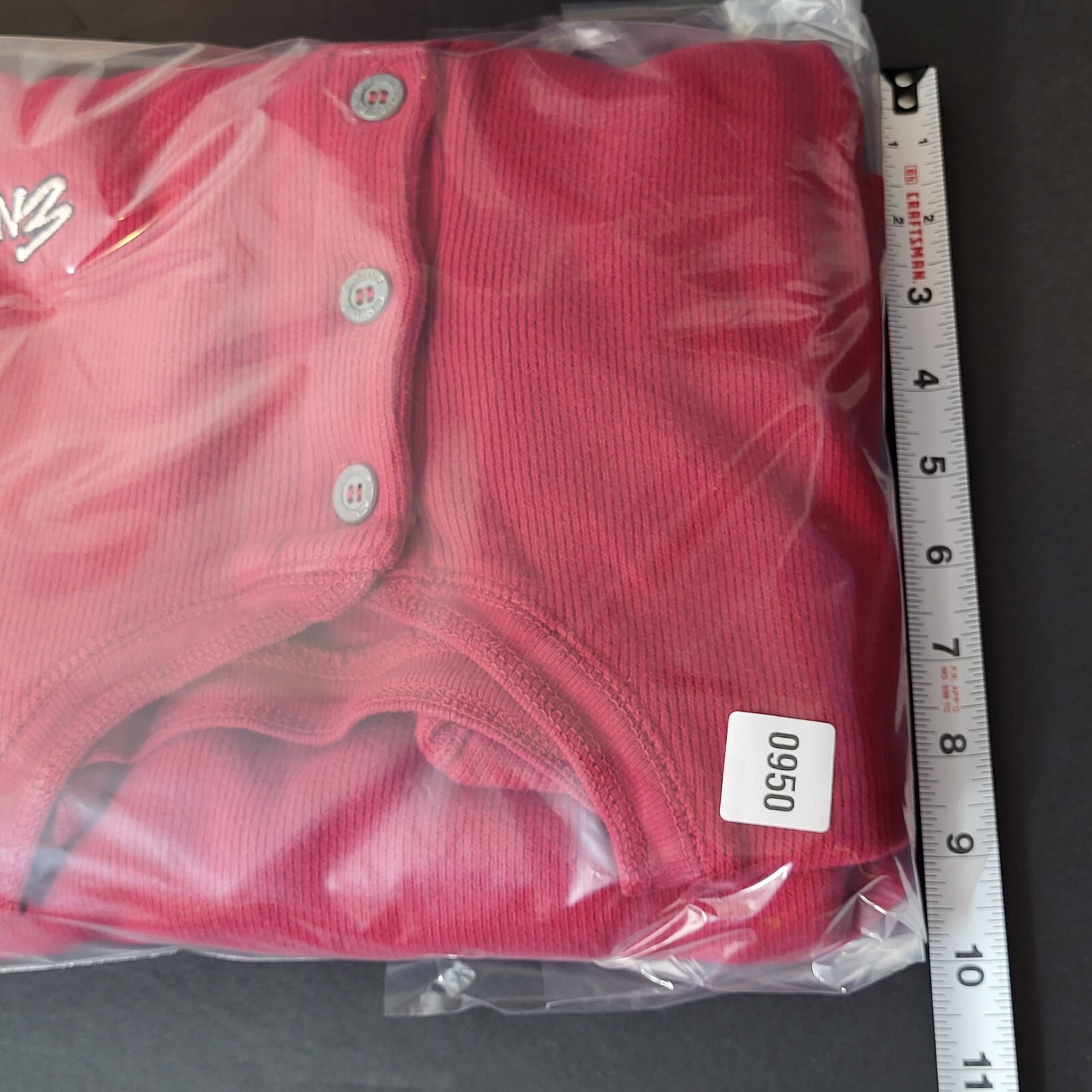 Vintage Enuf Thermal Shirt Tight Knit Heavyweight Spellout Logo Embroidered 1979