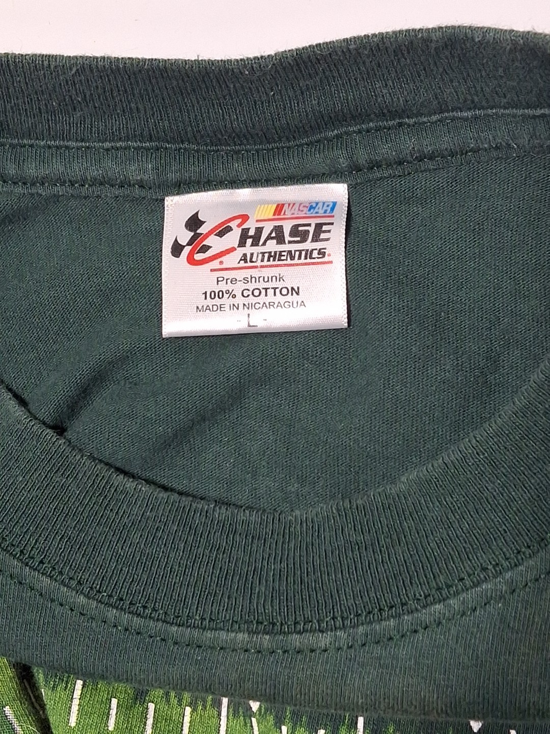 Vintage Nascar Tshirt Mens L Green DALE Earnhardt JR #88 AMP Energy Graphic