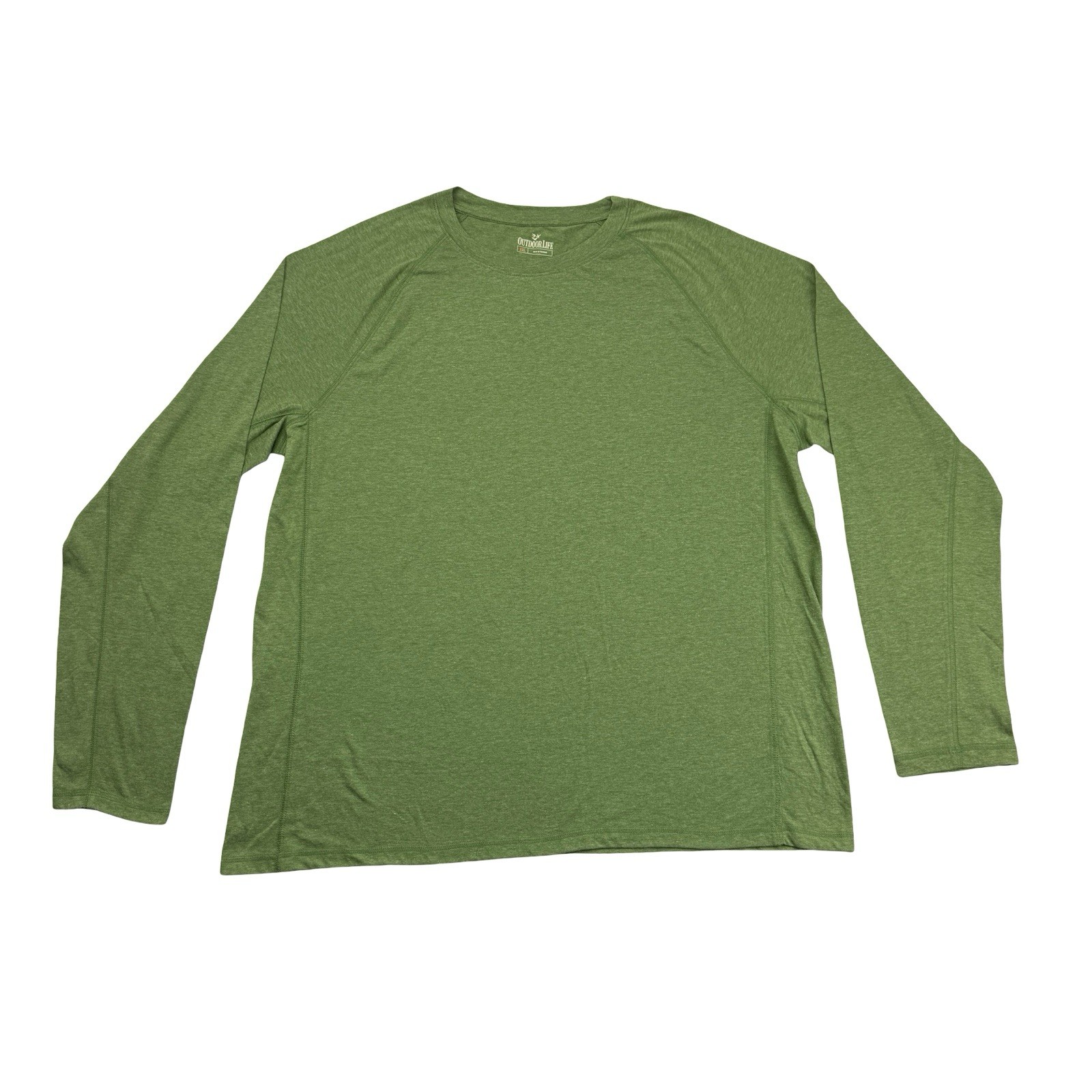 Outdoor Life Shirt Mens XXL Green Long Sleeve Lightweight Stretch Wicking Hiking