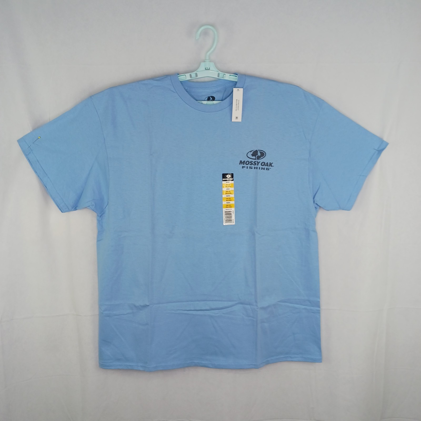 Mossy Oak Men’s Fishing T-Shirt Outdoors Sportsman Lightblue 2XL 50-52 summer