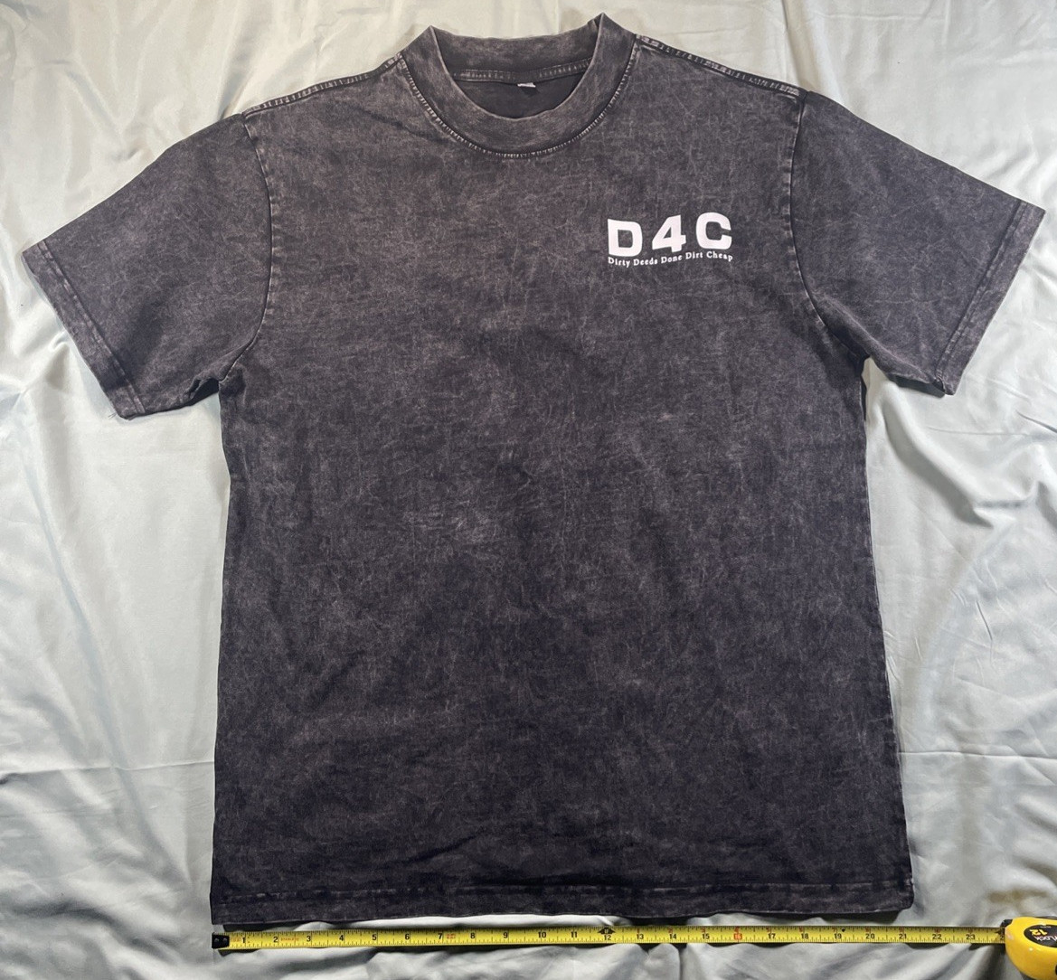 (AC/DC?) D4C T-Shirt ANIME CUSTOM GRAPHIC PRINT DIRTY DEEDS DONE DIRT CHEAP