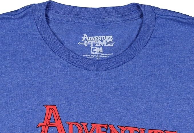 Cartoon Network Adventure Time Mens Finn And Friends Blue Shirt New 2XL