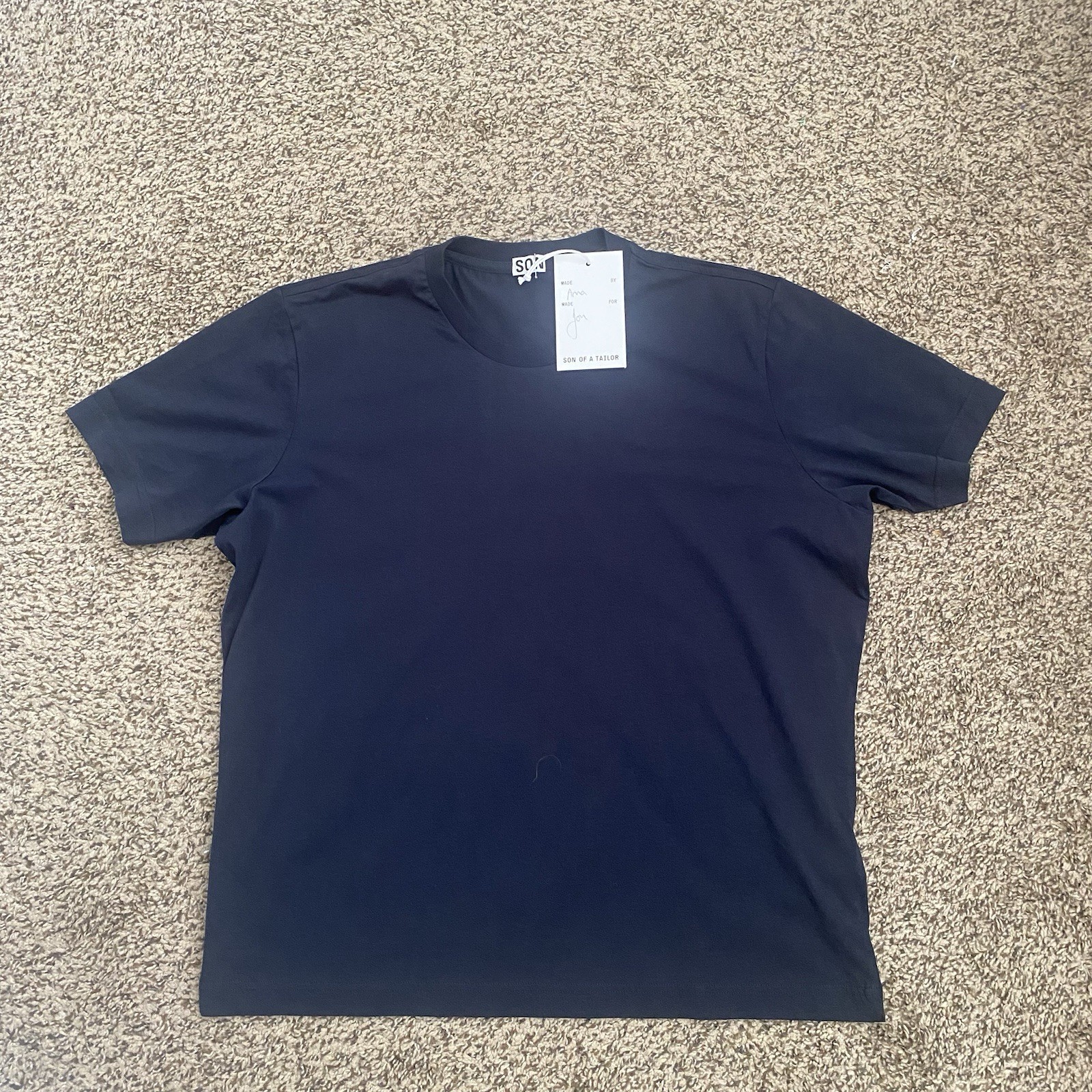 Son of a Tailor T Shirt Mens M/L Blue Short Sleeve Casual Crew See Measurements
