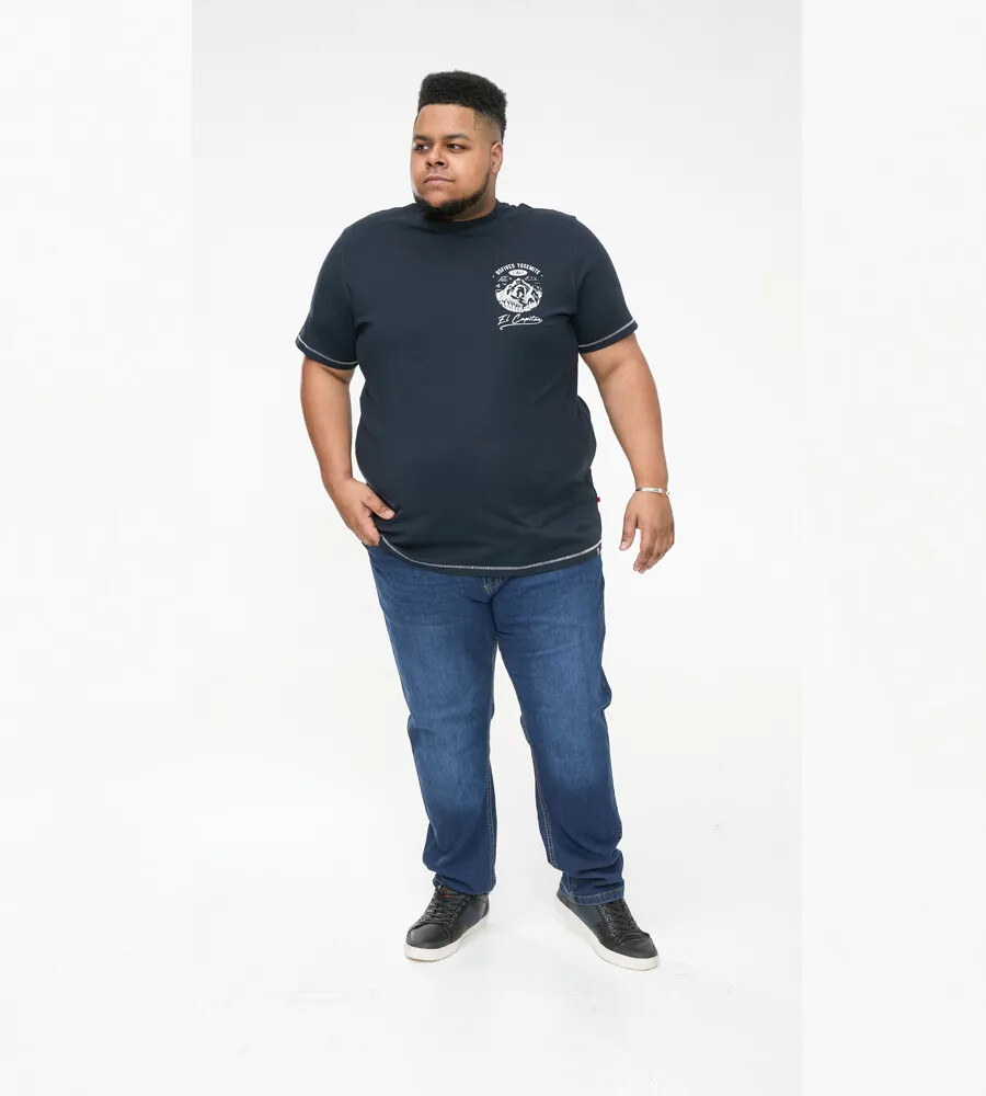D555 Duke Big Mens Yosemite Printed T-Shirt Navy 2XL 3XL 4XL 5XL 6XL (601608)