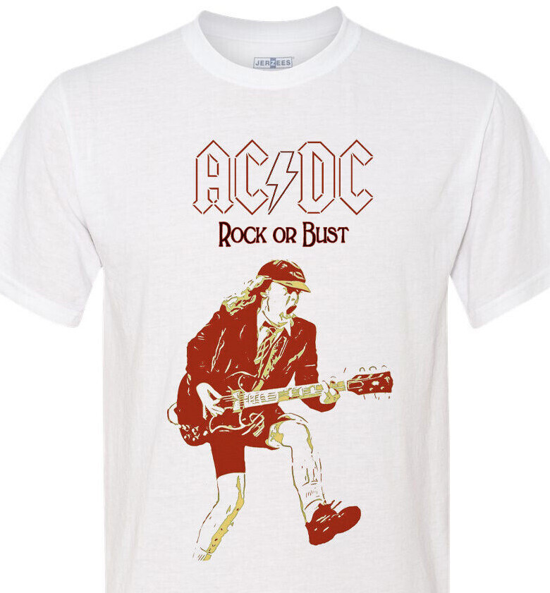 AC/DC Faces – Rock Or Bust – Short Sleeve Tee – Fast Ship