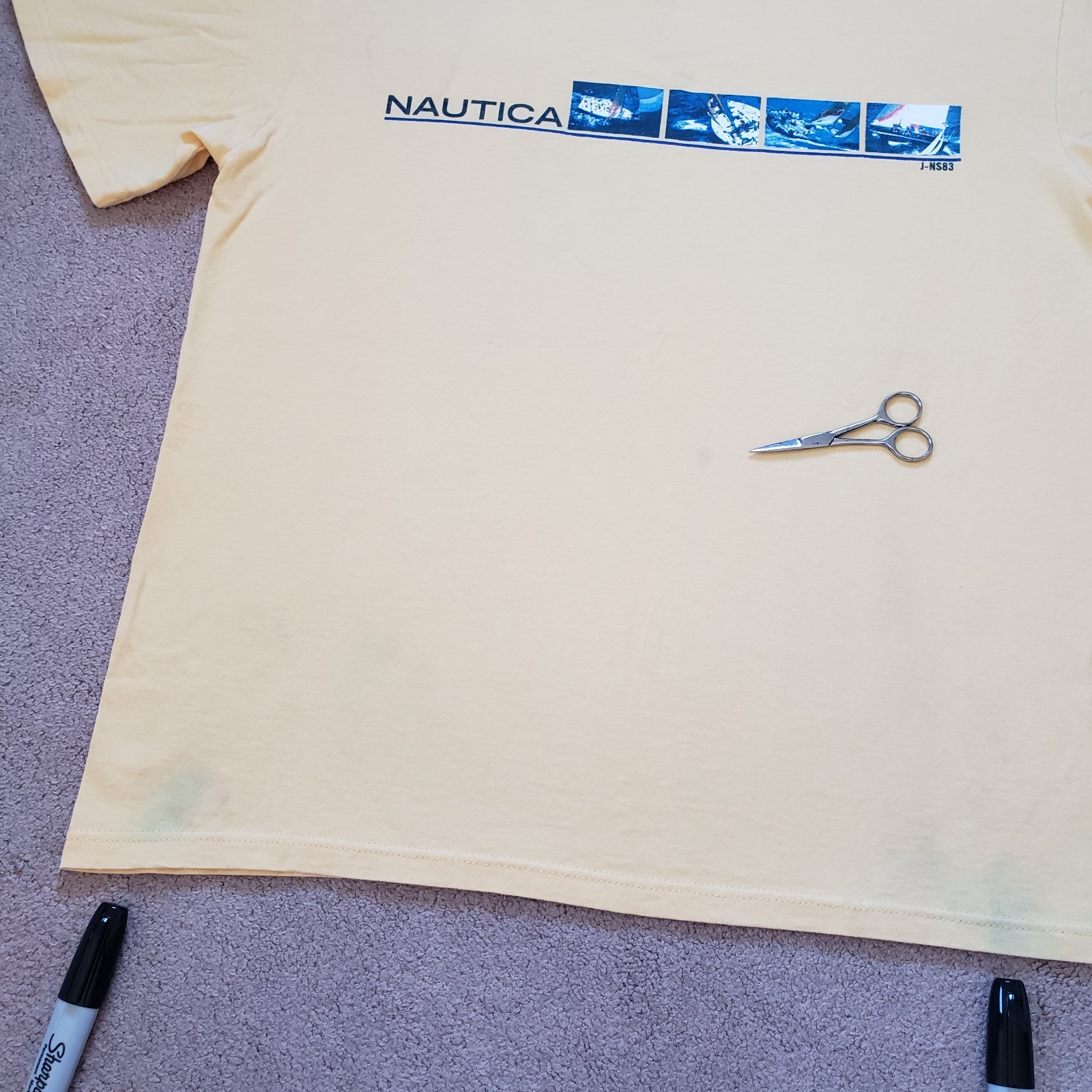 Lot Of 2 Vintage Y2K Nautica Sailing Sz Large Mens T-Shirts Red Yellow NS83