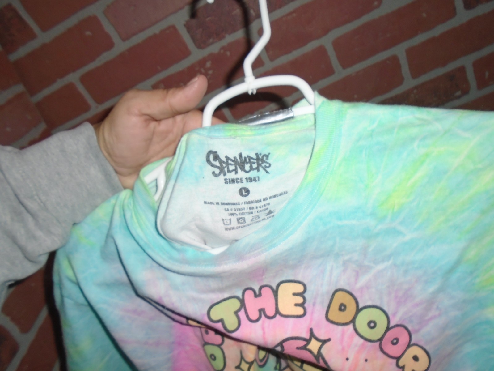 SPENCER’S “OPEN THE DOOR TAKE A TRIP MUSHROOM ” TYE DYE TSHIRT ADULT LARGE