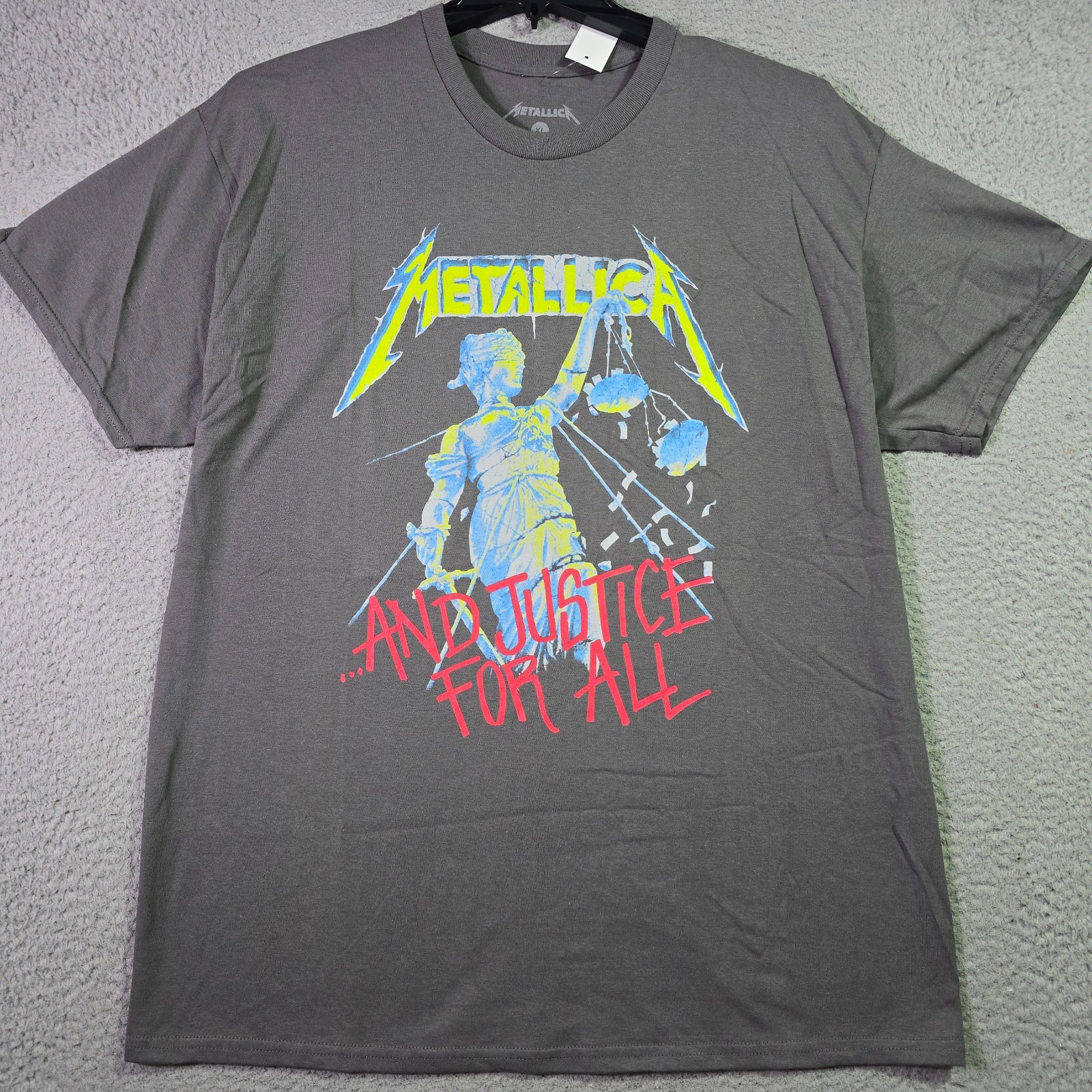 Metallica Shirt Mens XL Gray Justice For All Album Metal Rock Music Concert NWT