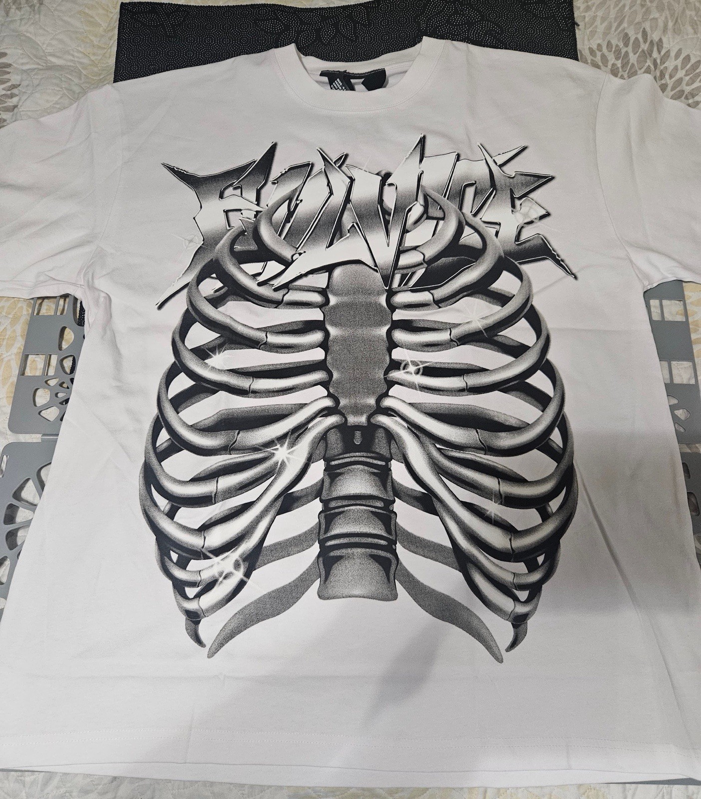 Evil Vice White Rib Cage Graphic T-Shirt Men’s XL Heavyweight Streetwear New