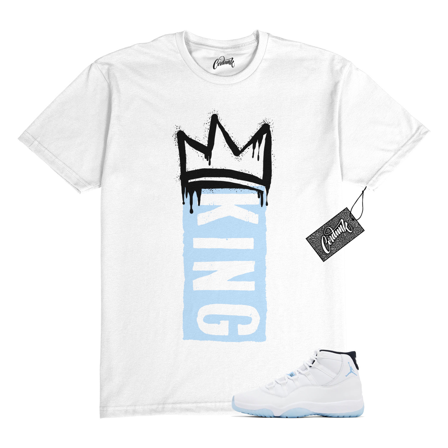11 Legend Blue 2024 Black White T Shirt to Match K1 Jordan