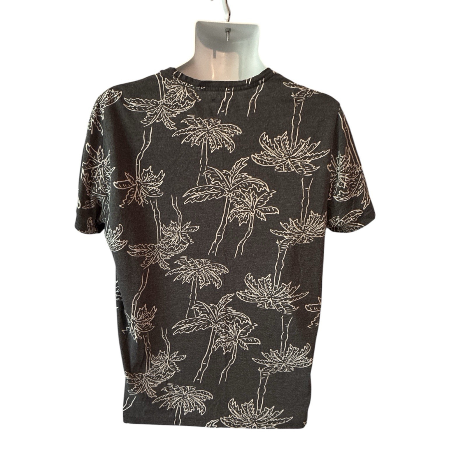 Old Navy Men Short Sleeve Soft Washed T Shirt Palm Gray Size Large Pre Owned