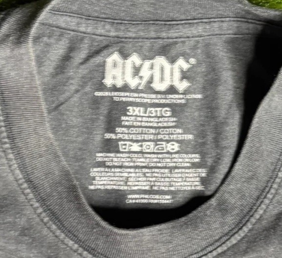 AC/DC Mens 3XL Shirt For Those About To Rock Cannon Band Graphic Tee Gray NWOT