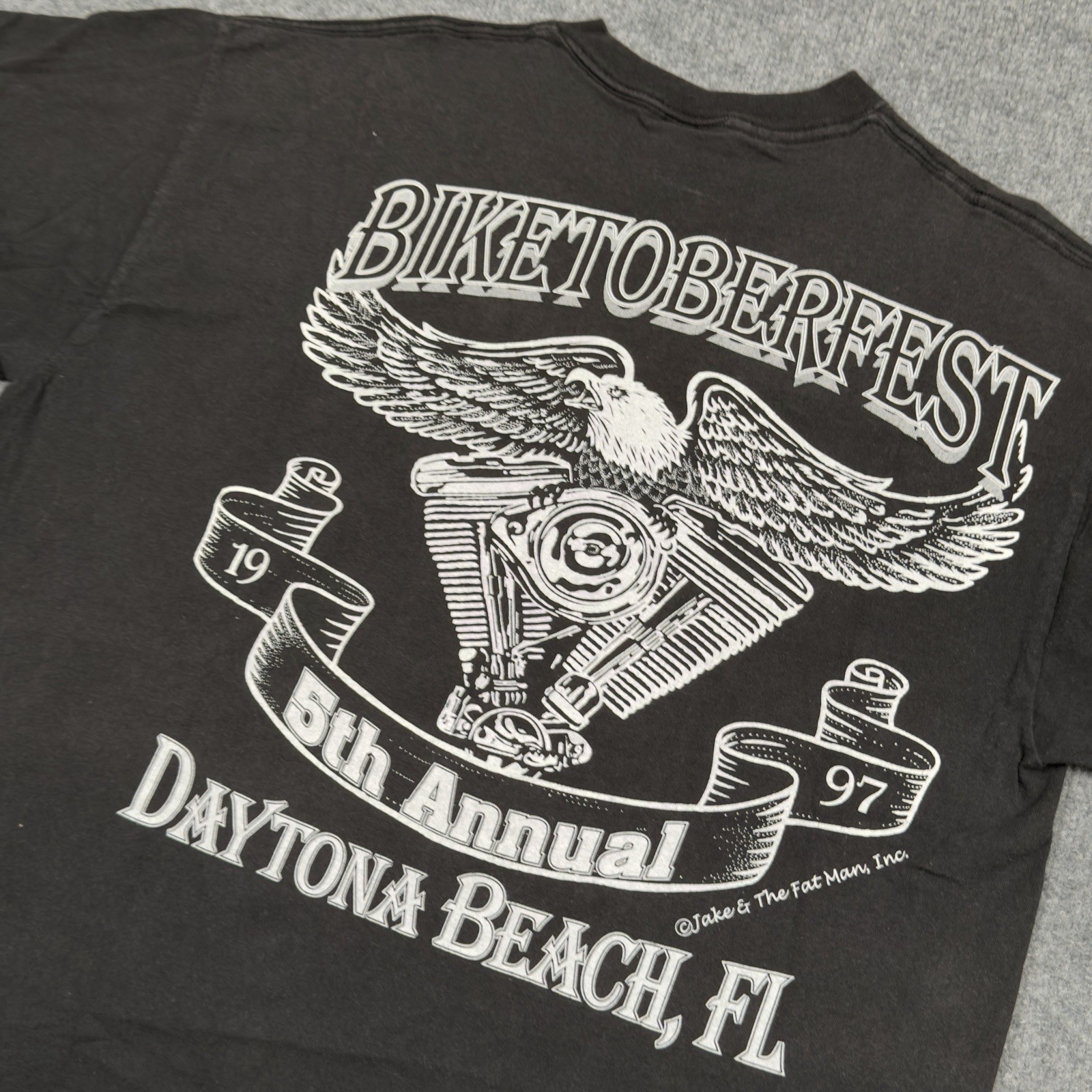 Vintage Biketober Fest 1997 Shirt Mens XL Black Daytona Beach Delta Pro Weight