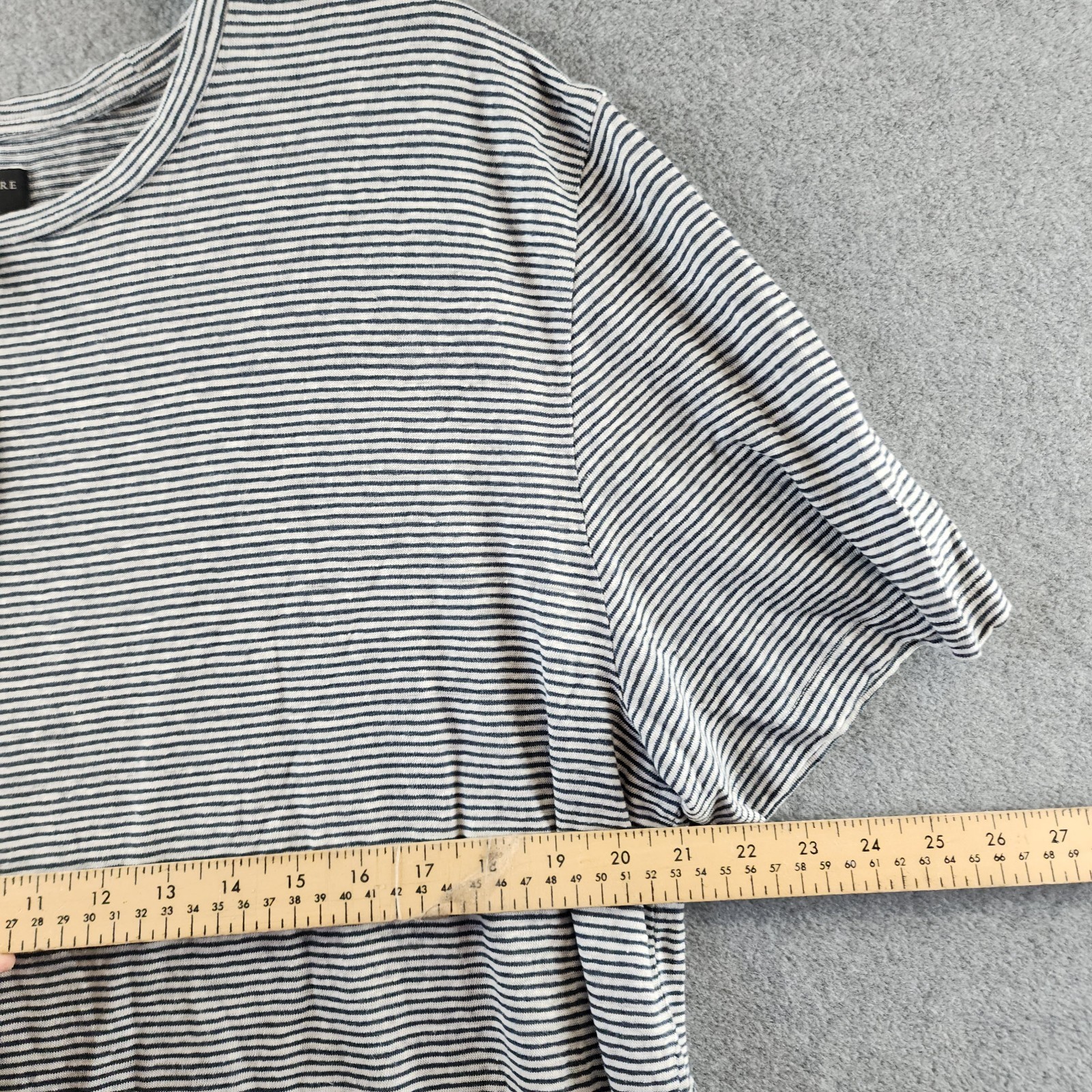 The Men’s Store at Bloomingdale’s Striped Linen Tee XL Dark Slate Pullover S/S