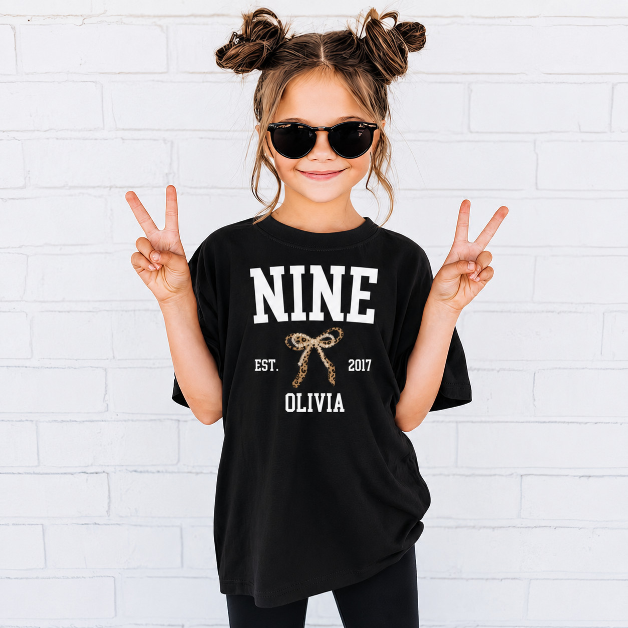 Custom Name 9th Birthday Gift For Girl T-Shirt
