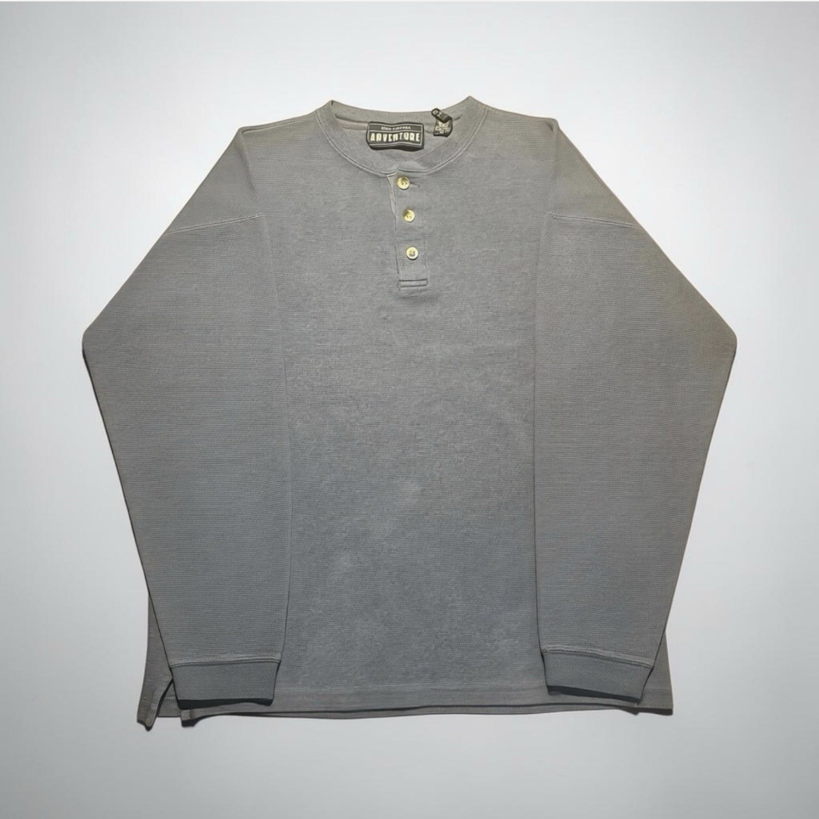 Adventure Ribbed Henley Long Sleeve Shirt Slate Blue Men’s