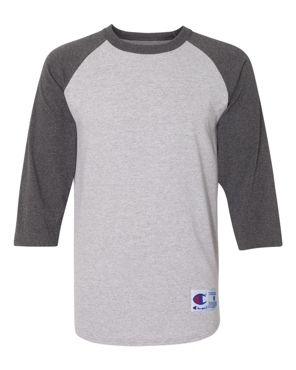 Champion Mens NEW Size S-3XL Tagless Tee ¾ Sleeve Baseball Raglan T-Shirt T137