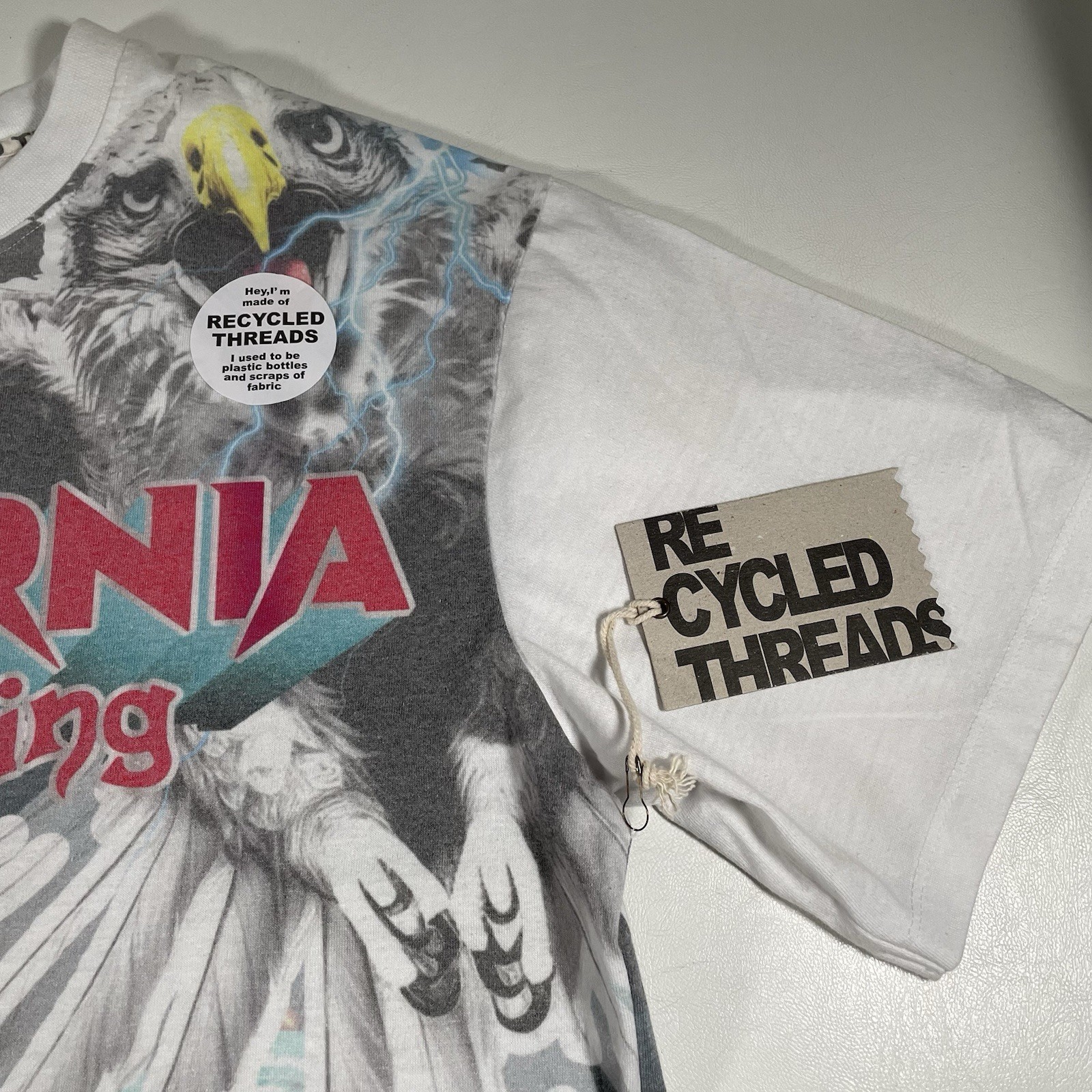 Recycled Threads California Speed Racing T Shirt M Front Back Graphic NWT Eagle