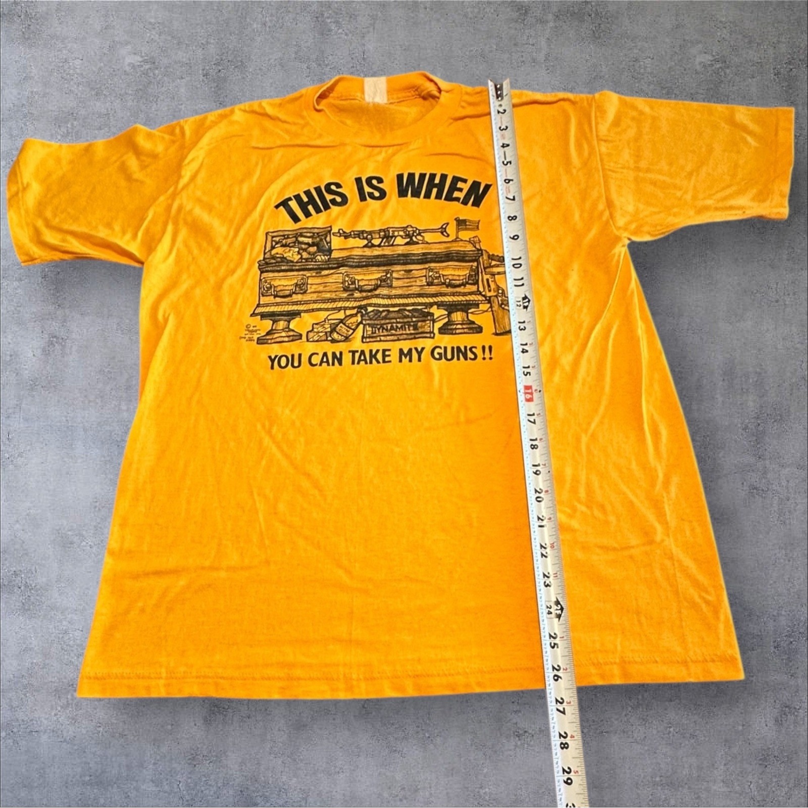 1989 Talking Tops Screen Printed Graphic T-Shirt This When You Can Take My Guns