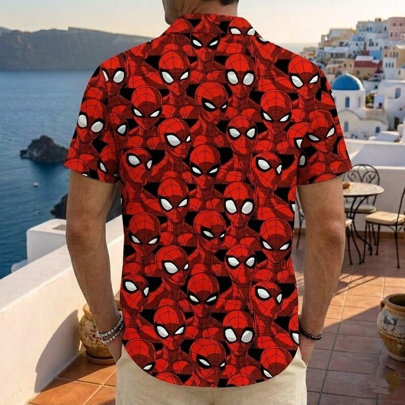Superhero Spiderman Peter Parker Father’s Day Gift Spidey Aloha Hawaiian Shirt