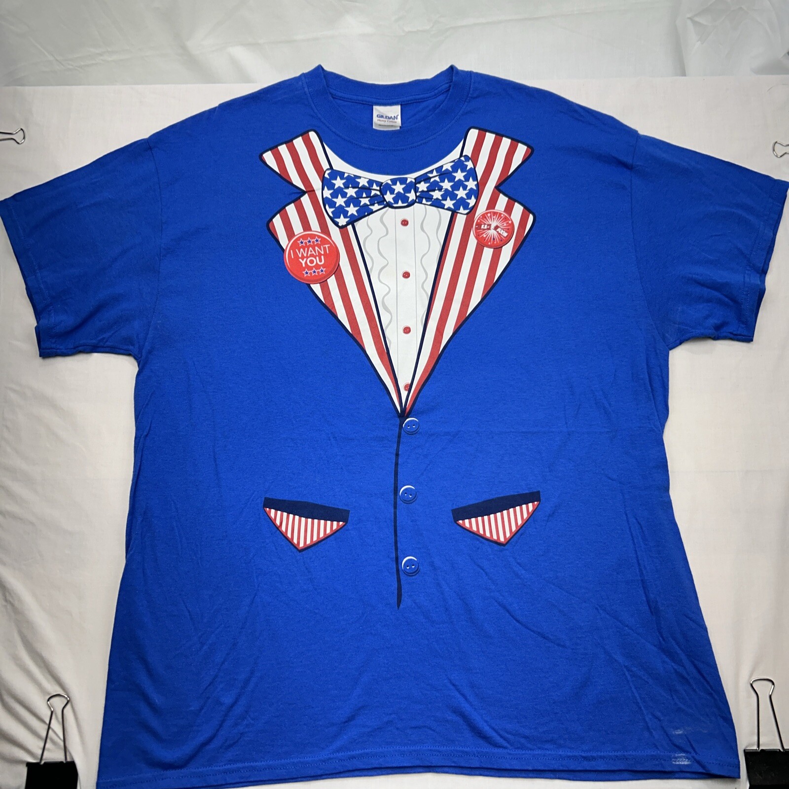 Gildan Patriotic “I Want You” Red/White/Blue T-shirt – Size XL – see description