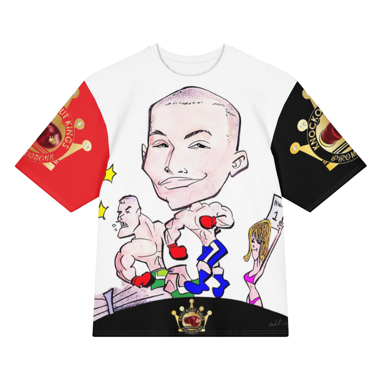 Knockout Kings Promotions Fight Sports White Oversized Cotton T-Shirt
