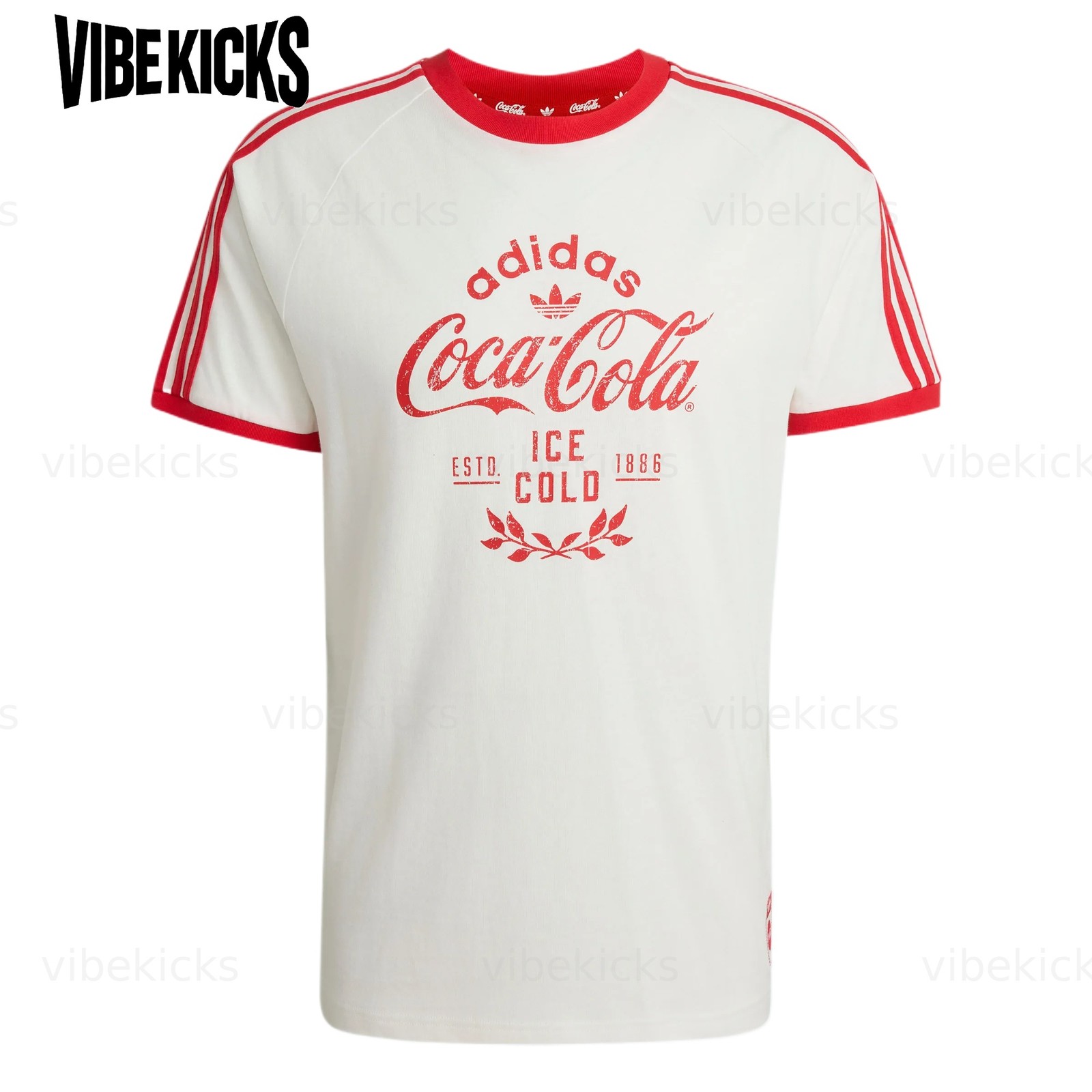 Adidas Originals X Coca Cola T Shirts Men’s White Crew Neck Moderate KY2114 New