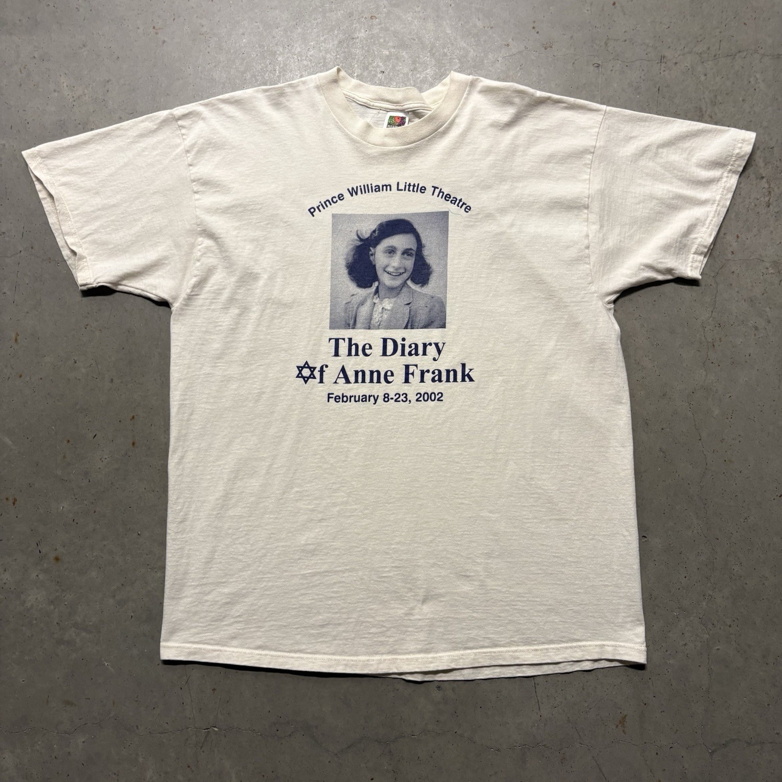 Vintage 00s Prince William Diary Of Anne Frank Picture Graphic T Shirt XL White