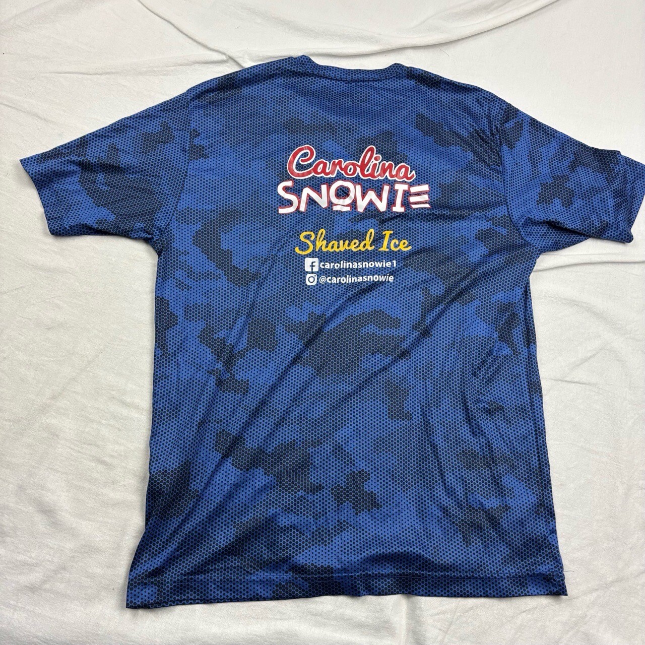 Carolina Snowie Unisex Sports T-Shirt Blue Camouflage Short-Sleeve Medium